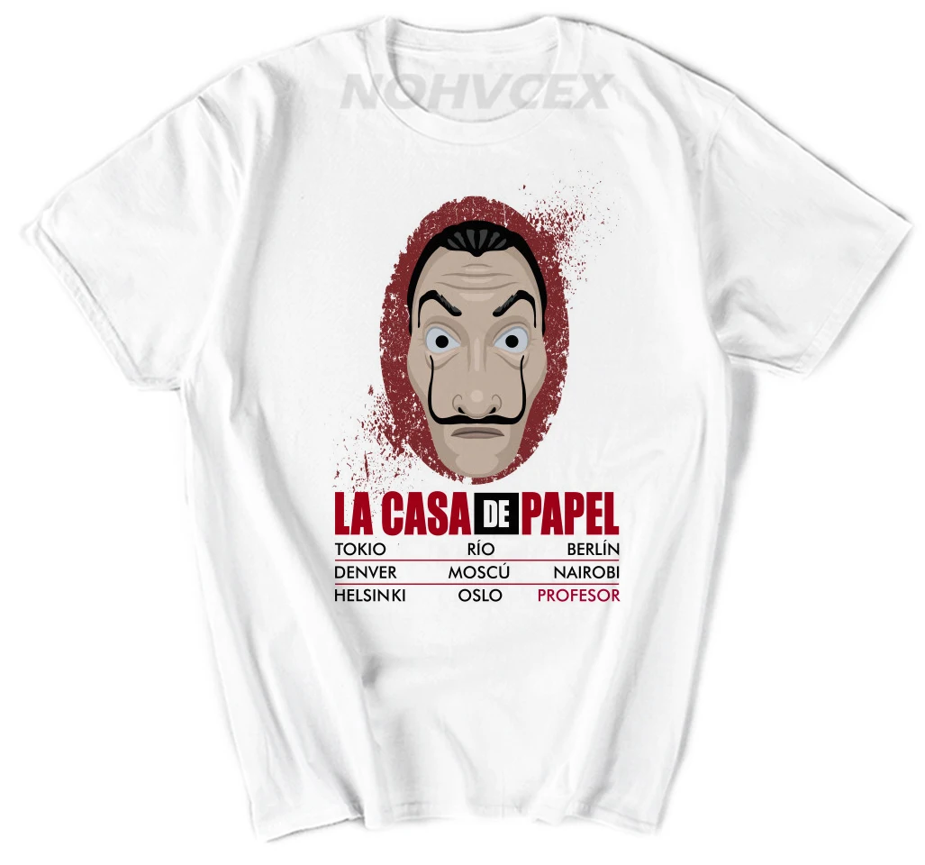 

Movie Money Heist House of Paper La Casa De Papel Print T shirt men Funny top tee tshirt