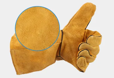 

Welder protective gloves, two layers of leather work gloves