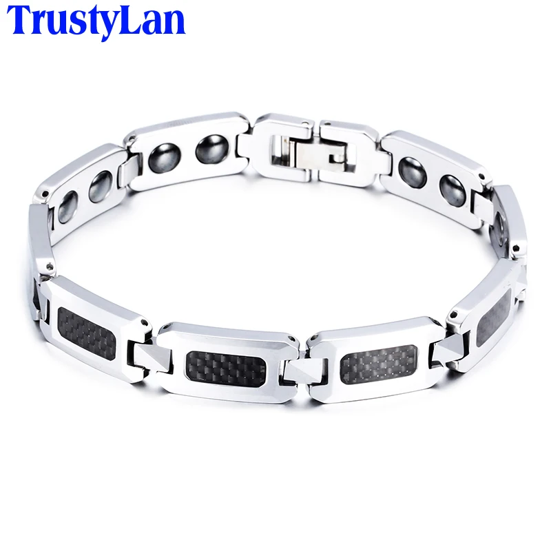 Бренд TrustyLan, роскошный вольфрамовый мужской браслет, энергетический, магнитный, для здоровья, мужские браслеты и браслеты,, крутой, бразильский, для мужчин, ювелирное изделие