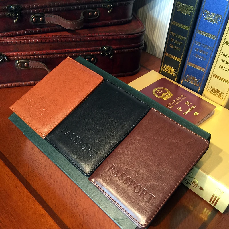 ETONWEAG High Quality Leather Men Passport Holder Mens Travel Passport