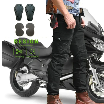 

Men Women Off Road ATV Riding Pants Motocross Racing Jeans Motorbike Trouser With Knee Hip Pads Hockey Pants Knight Dirt bike