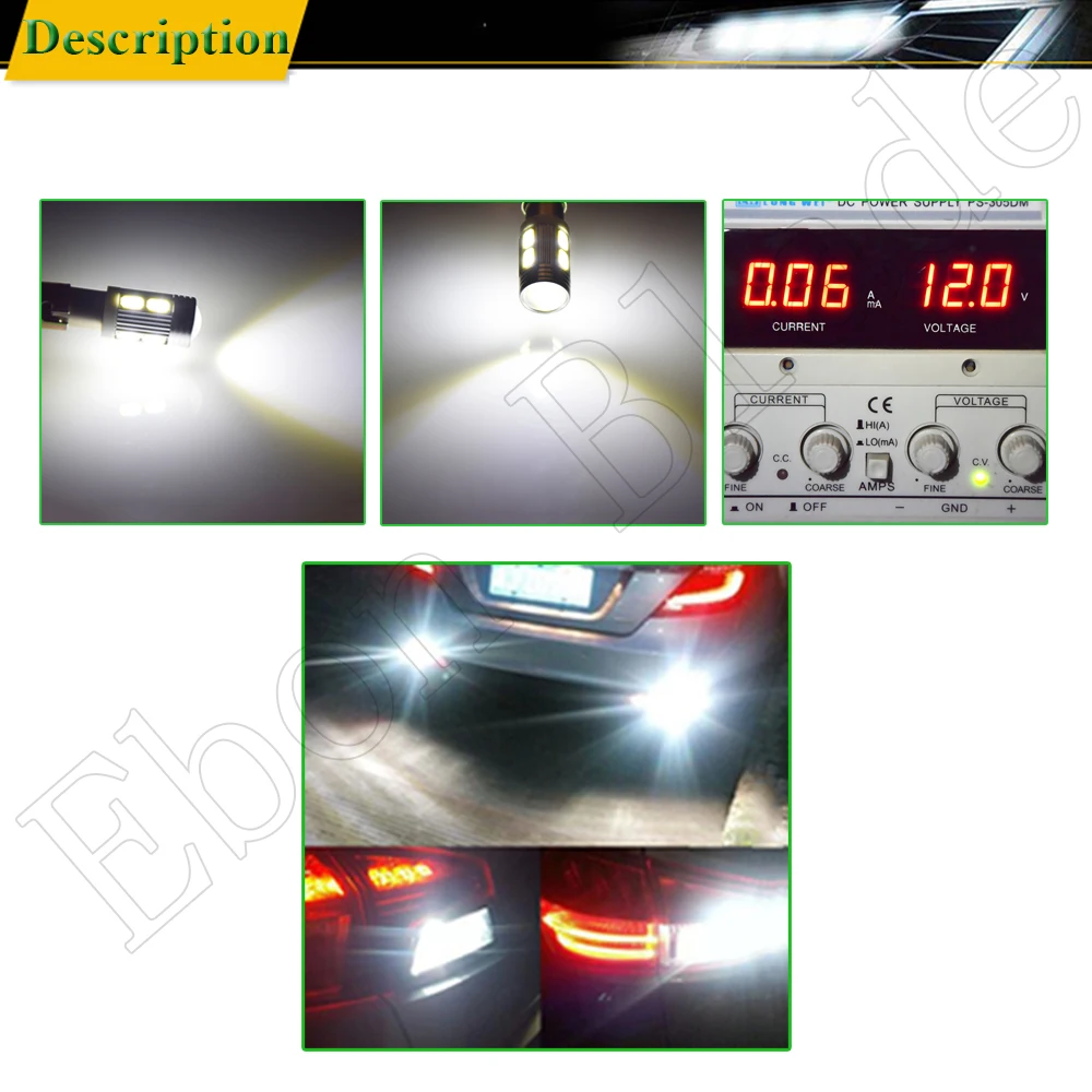Светодиодный фонарь заднего хода H21W BAY9S BA9S T4W BAX9S H6W 5630 10SMD угловая лампочка