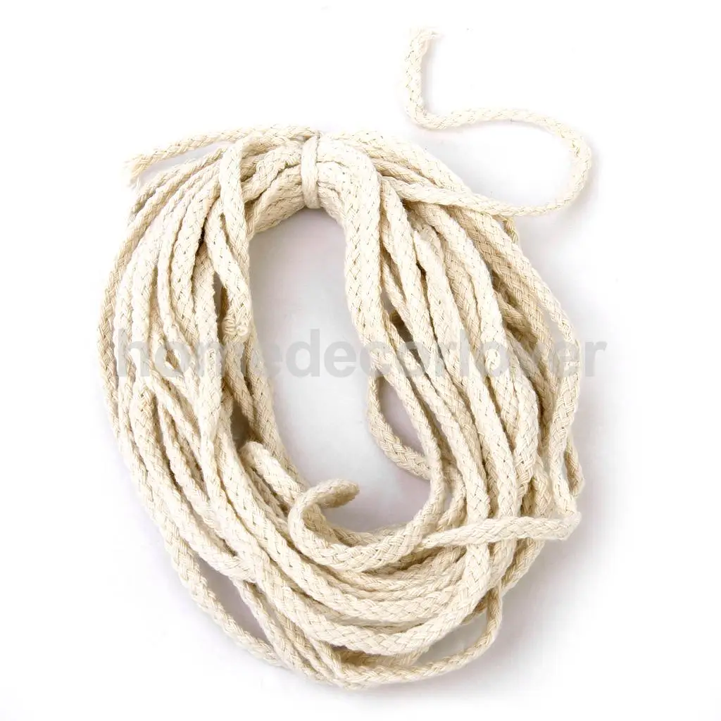 

Roll 10 Meter 5mm Natural Braided Cotton Rope Cord String Multi-purpose Crafts