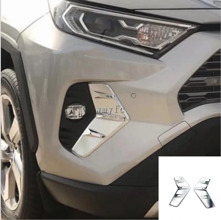 

ABS Chromed Front Fog Lamp Light Decoration Frame Cover Trim For Toyota RAV4 2019 2020 Car Accessories