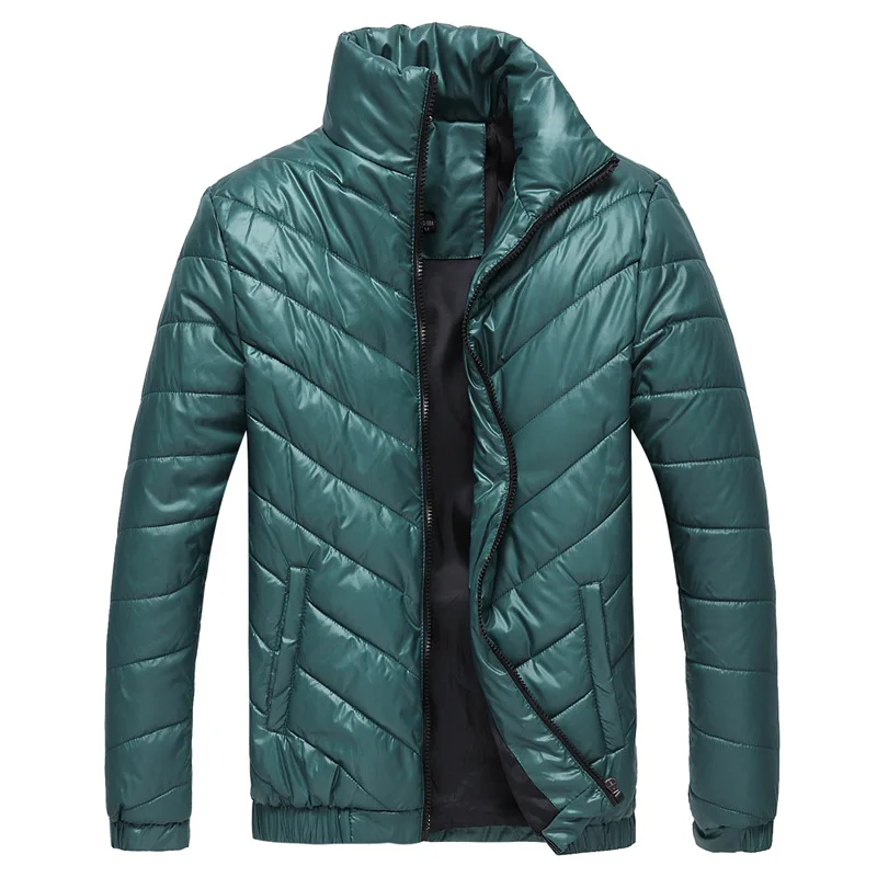 Мужская Повседневная парка, зимняя мужская и женская хлопковая приталенная куртка с капюшоном для пары, Толстая Теплая мужская парка, куртки с капюшоном, верхняя одежда, пальто - Цвет: Green FK055