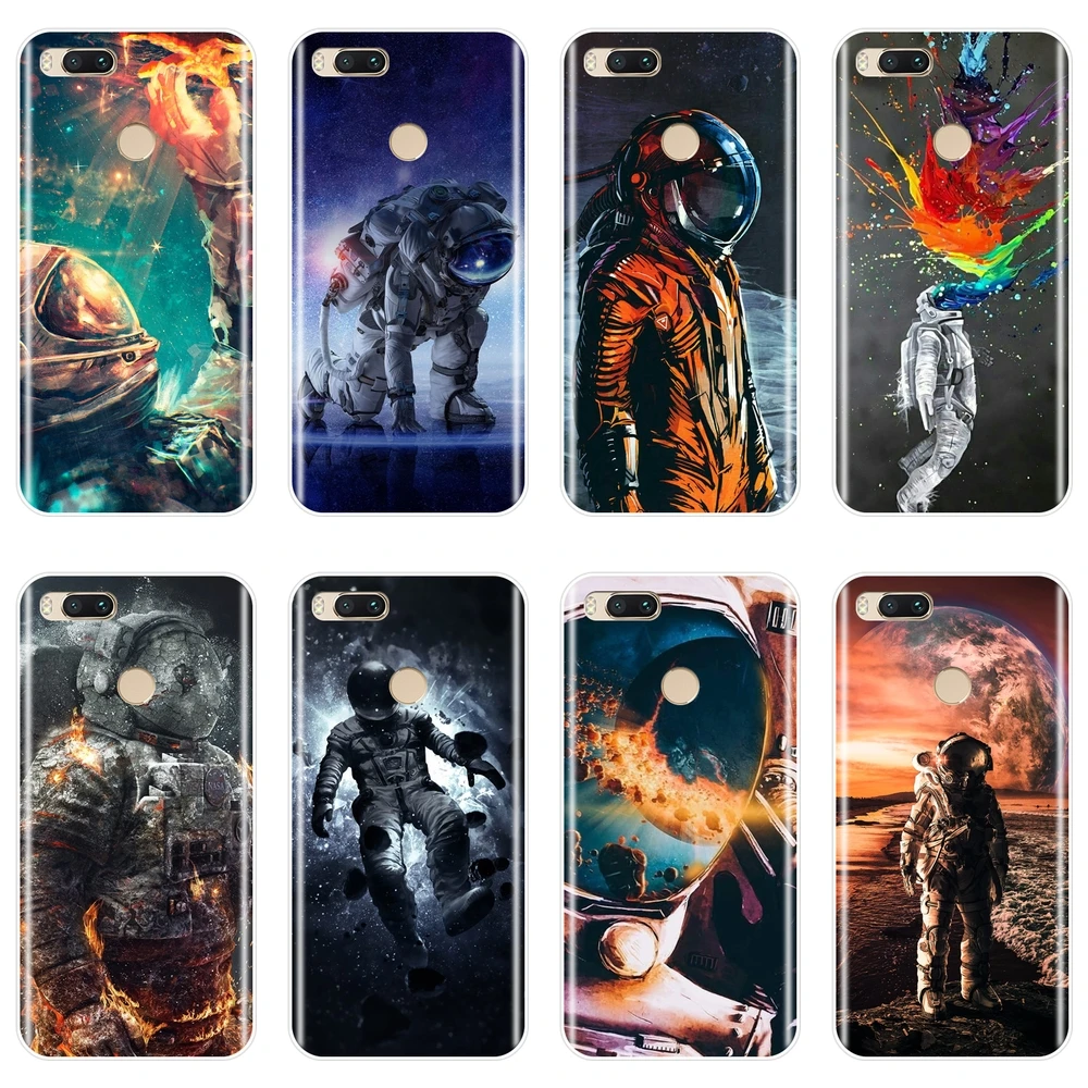 

Phone Case For Xiaomi Mi 5 5C 5S 5X 6 6X Plus Silicone Soft Cool Space Astronaut Back Cover For Xiaomi Mi A1 A2 Lite 8 SE Case
