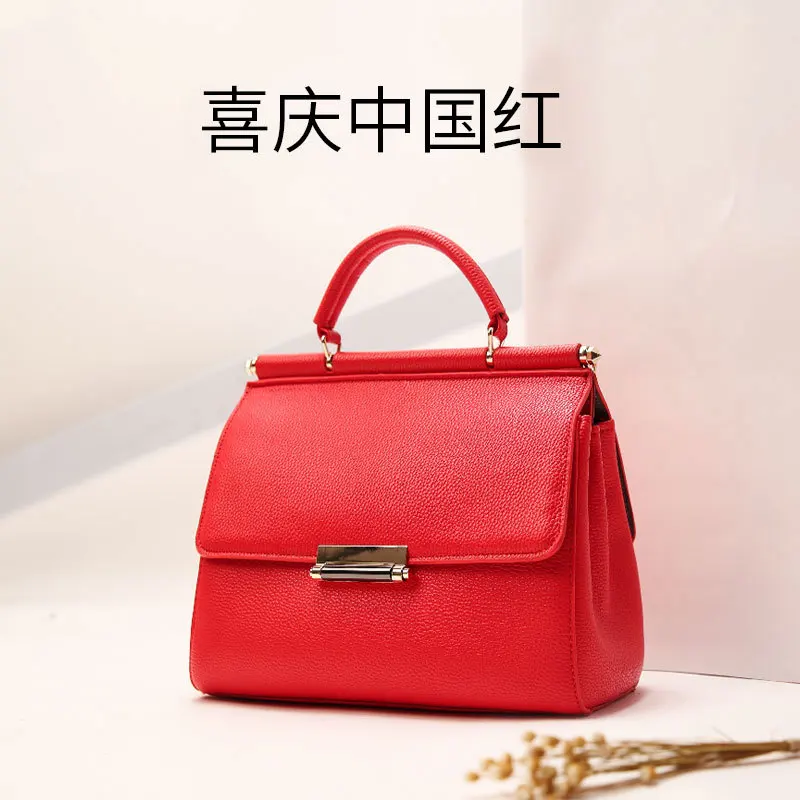 

2019 New Women's Bag Red Bag Wedding Bag Handbag Messenger Bag Bride Wild Korean Fashion 2019 Atmosphere