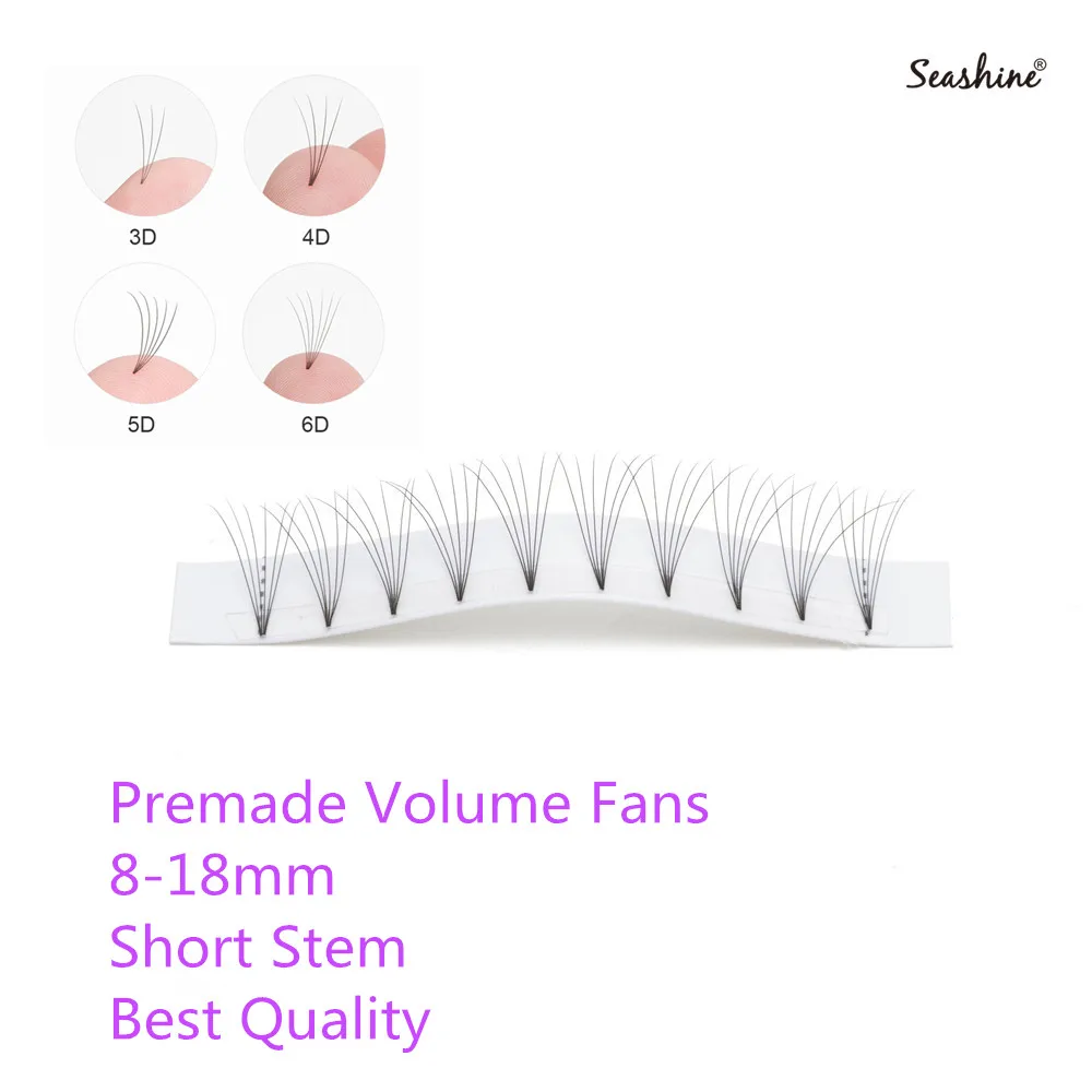 

Volume Lash Short Stem Premade Fans 8-18mm High Quality Eyelash Extension Premade Volume Fans Soft Black Heat Bonded Volume Fans