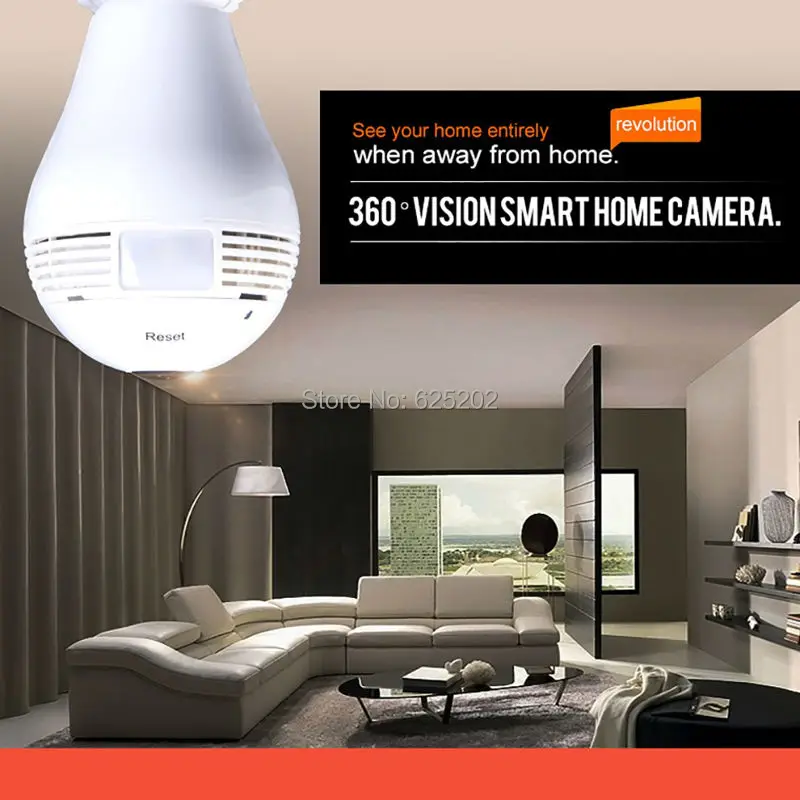 imágenes para Pequeña Bombilla Cámara Panorámica Cámara IP Wifi de La Cámara 960 P 1.3MP Lente Ojo de Pez Envío libre imágenes para Pequeña Bombilla Cámara Panorámica Cámara IP Wifi de La Cámara 960 P 1.3MP Lente Ojo de Pez Envío libre