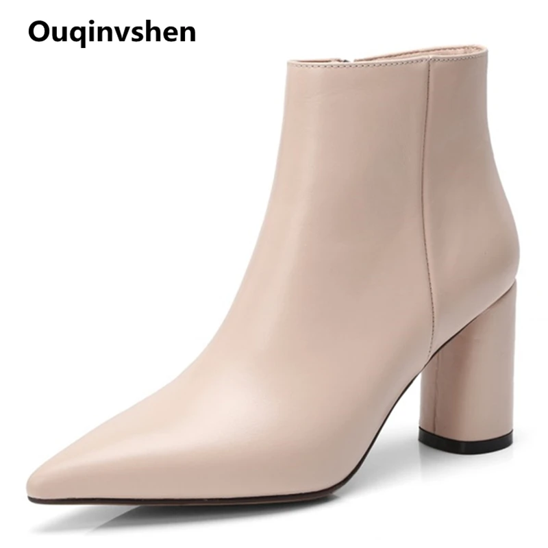 Talons Beige noir Ouqinvshen Pompes Casual Bout Bureau Rond Hiver 2018 Bottes Automne Pointu Bottines Cm Femmes Confortable Concise 8 Tq5UqBx