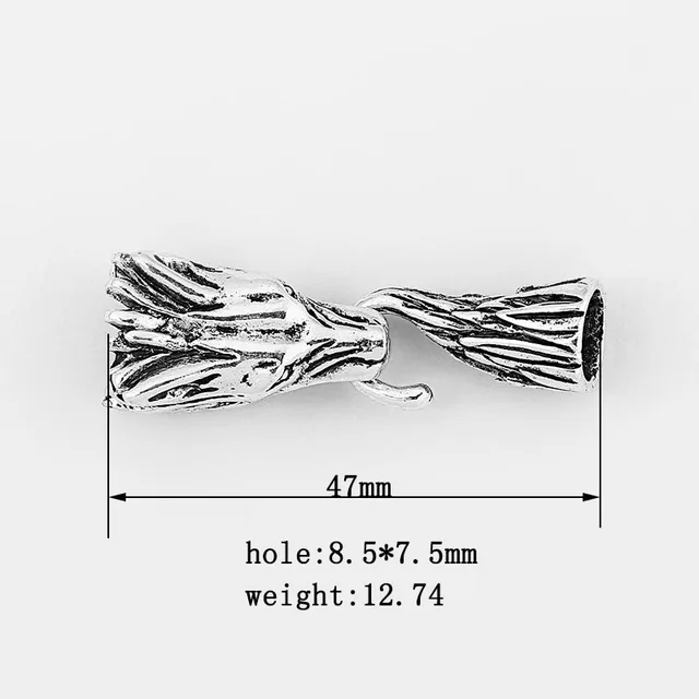 2sets Fashion Hook Clasp Wolf Snake Crocodile Head And Tail Hook Clasp For 12*6mm 6/8mm Leather Cord Bracelet Necklace Making 9