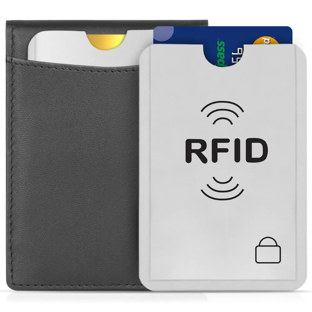 20pcs/lot Anti Scan RFID Blocking Sleeve Card Cover for Credit Card Secure your Identity Debit IC ID Card Protector nubuck