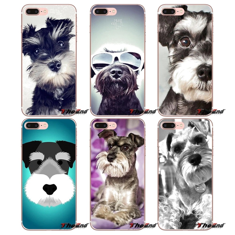 

For Samsung Galaxy S2 S3 S4 S5 MINI S6 S7 edge S8 S9 Plus Note 2 3 4 5 8 Coque Fundas Miniature Schnauzer Puppy dog Soft Case