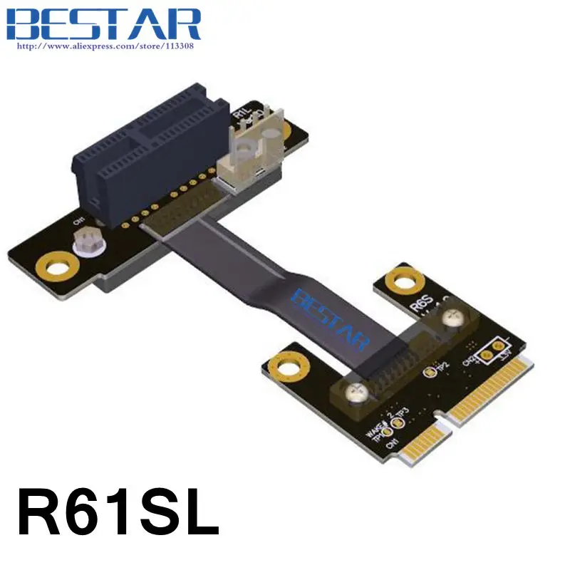 mSATA Mini PCIe Half mPCIe To PCIe 1x PCI-E Riser x1 adapter Card elbow design Right Angle Gen3.0 8Gbps For mining bitcoin miner