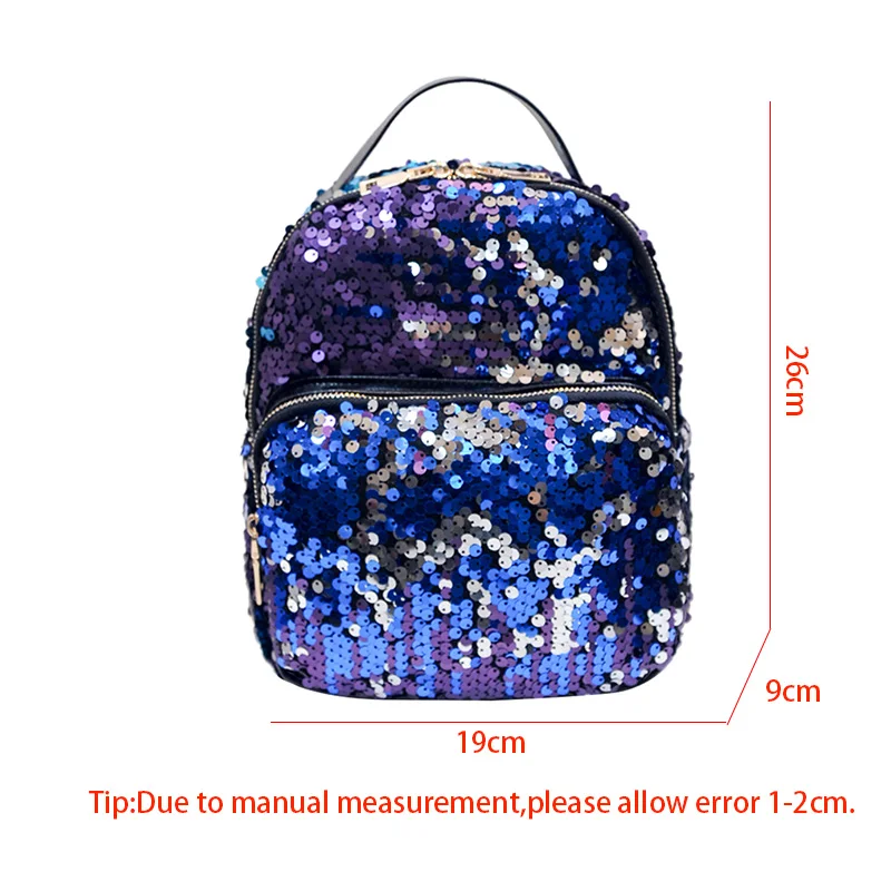 Women Sequined Backpack PU Leather Small Sequins Female Backpacks New Arrival Bling Designer Travel Girl Rucksack Mochila BP0198 (24)