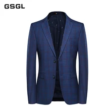 Классический Клетчатый Блейзер, весенний Мужской Блейзер, пиджак, деловой Повседневный блейзер с двумя пуговицами для мужчин, обычный Abrigo Hombre