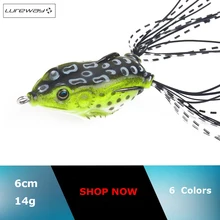 1PC Artificial Bait Soft Tube Bait Frog Plastic Fishing Lures Treble Hooks Topwater Ray Frog 6CM 14G Artificial Soft Bait