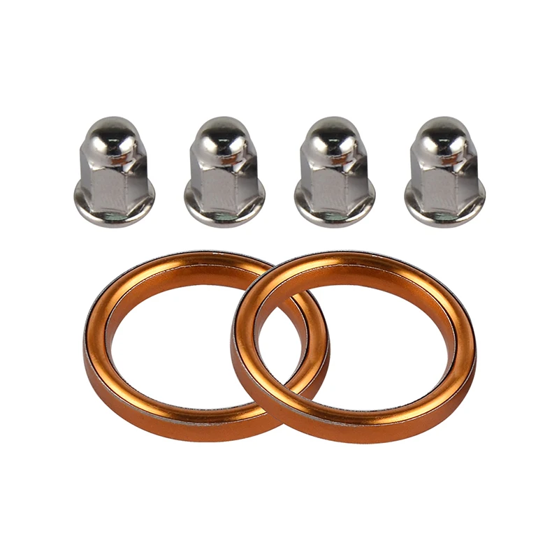 2pcs Exhaust Muffler Pipe Gasket 4pcs Nut For Honda VF 500C 500F 700C 700F 700S 750F 750C 750S VFR 800 800A ATC 125M 185 200