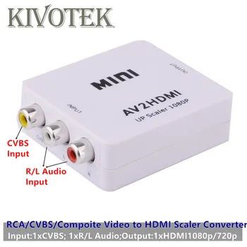 

1080P 3RCA AV CVBS Composite To Hdmi Converter for TV PC PS3 STB Xbox VCR NTSC720P/1080P Av to hdmi Adapter Scaler Free Shipping