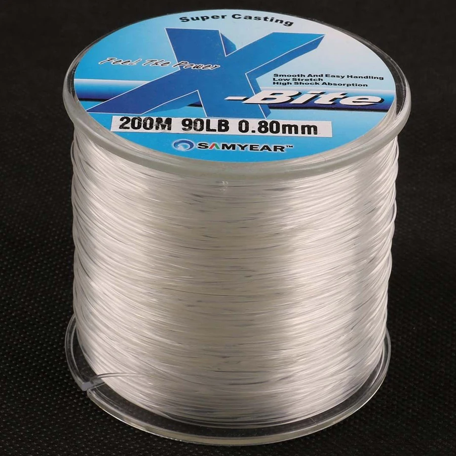 Buy Top quality 200m 90lb 0.80mm Super Strong Nylon Line Monofilament Fishing
