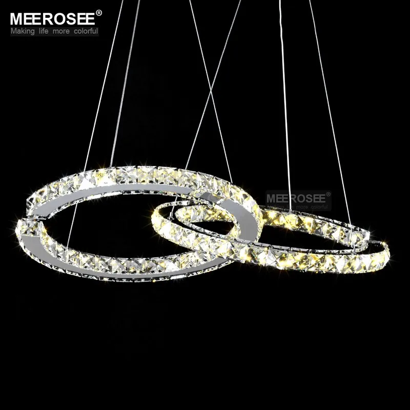 MEEROSEE, хрустальный светильник, современный светодиодный подвесной светильник с бриллиантами, светодиодный светильник с кристаллами, люстры, Висячие капли, абажур, лампа для Дини
