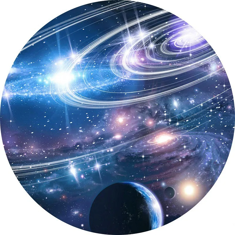 

Starry Round 3D Carpet Bedroom Living Room Coffee Table Door Bathroom Mat Simple Slip Rug