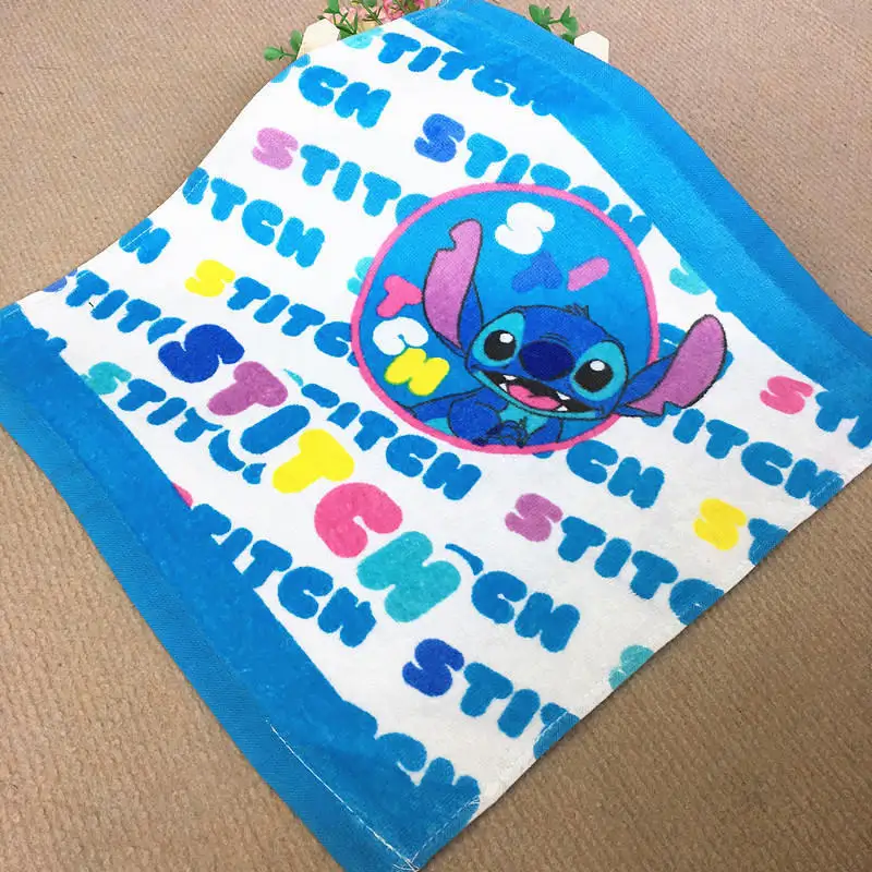 Дисней хлопок Микки Минни платок дети мультфильм полотенце путешествия водопоглощающее полотенце мягкое лицо полотенце для рук подарок 35x35 см - Цвет: Stitch
