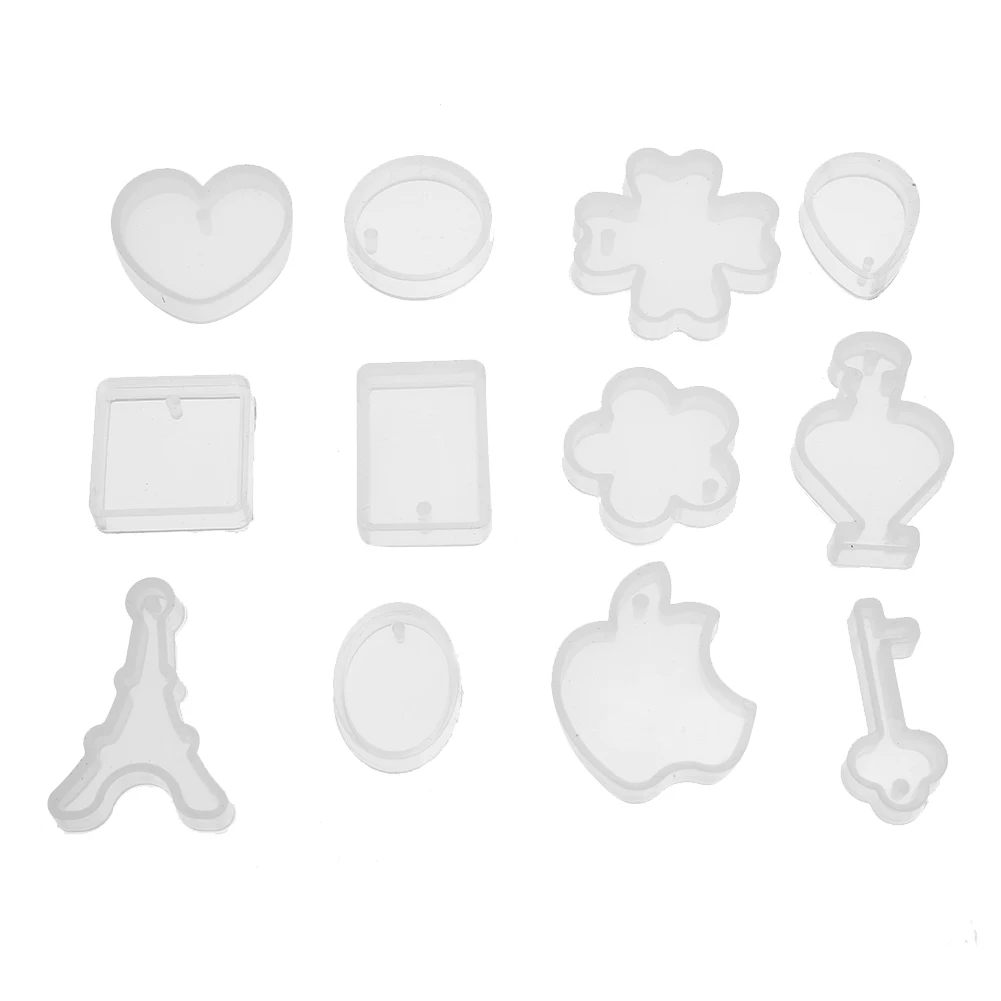

12pcs/set Holes Tower Grass Waterdrop Silicon Mold Mould Resin Jewelry Making DIY Craft Tools
