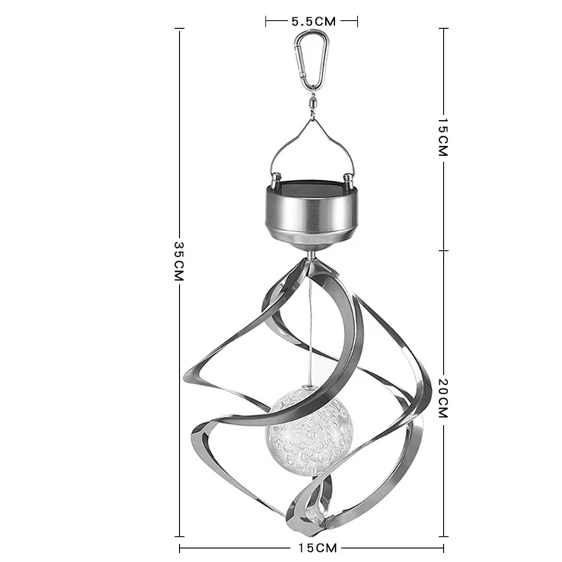 Светодиодный светильник на солнечной батарее, меняющий цвет, солнечный свет, наружный ветряной колокольчик, светодиодный светильник, домашний декор сада 17*17*25,5 см