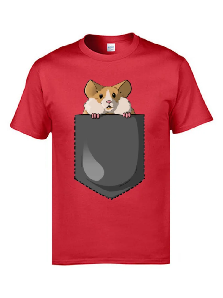 Hamster 8964 Tshirts Short Sleeve 2018 Fashion Mens Summer Fall Tops T Shirt Customized Tee Shirt O Neck Cotton Fabric Hamster 8964 red