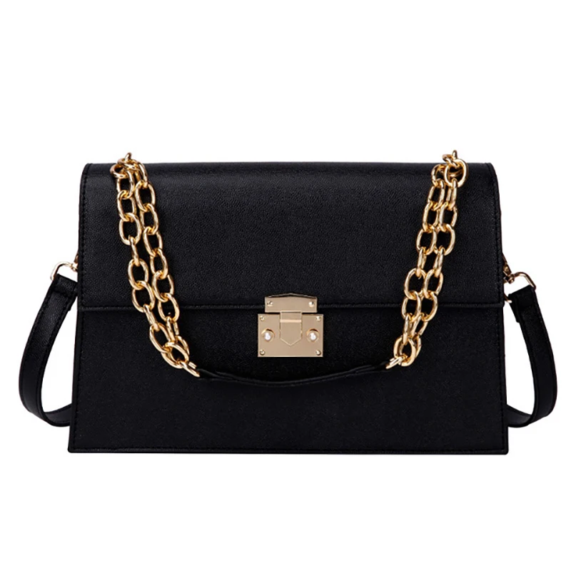 

Solid color retro lychee road female fashion shoulder bag Korean version of the flip quality PU leather woman Messenger bag