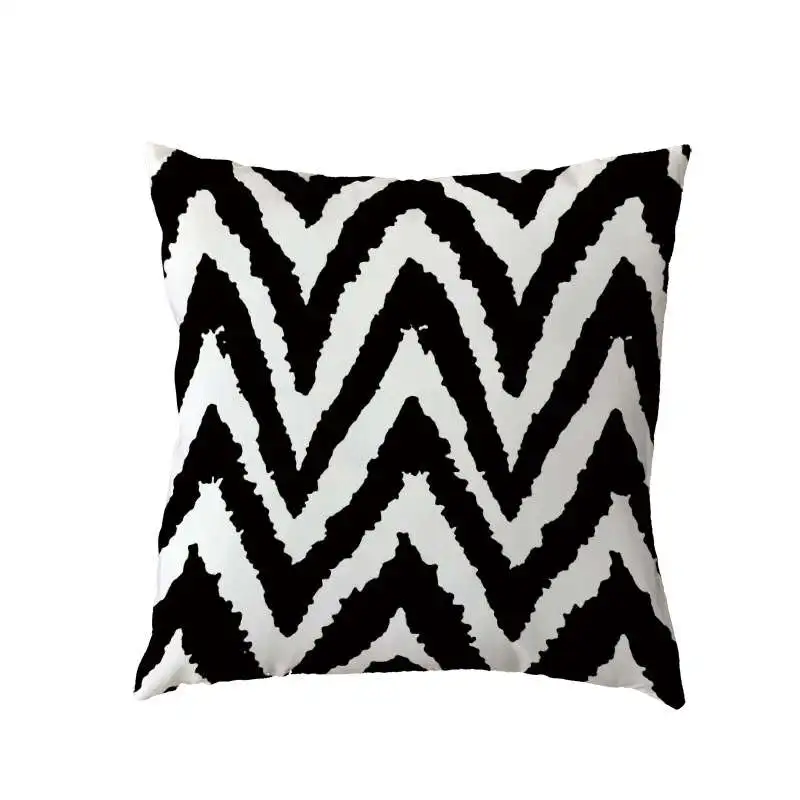 Наволочка в черно-белую полоску с геометрическим рисунком зебры 45x45 см, квадратная посуда для дома, гостиной, дивана, декоративная наволочка - Цвет: 2