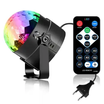 

LED Crystal Magic Ball 3W Mini Sound Activated RGB Stage Lighting Effect Party Disco Club DJ Light Show with remote