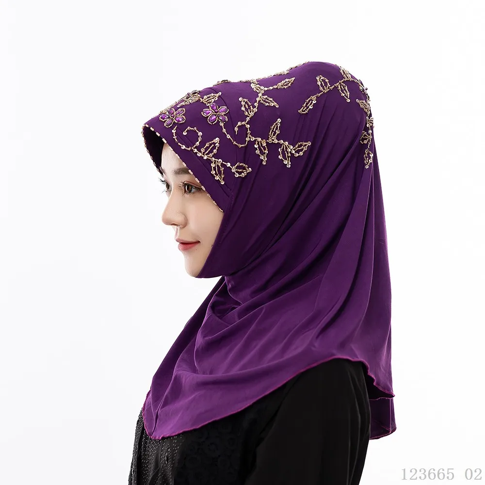 Восточный халат из марокена абайя хиджаб индонезийский мусульманское платье платок твердый тюрбан Малайзия тюрбант бисером капюшон легкий Чехол хиджаб шарф