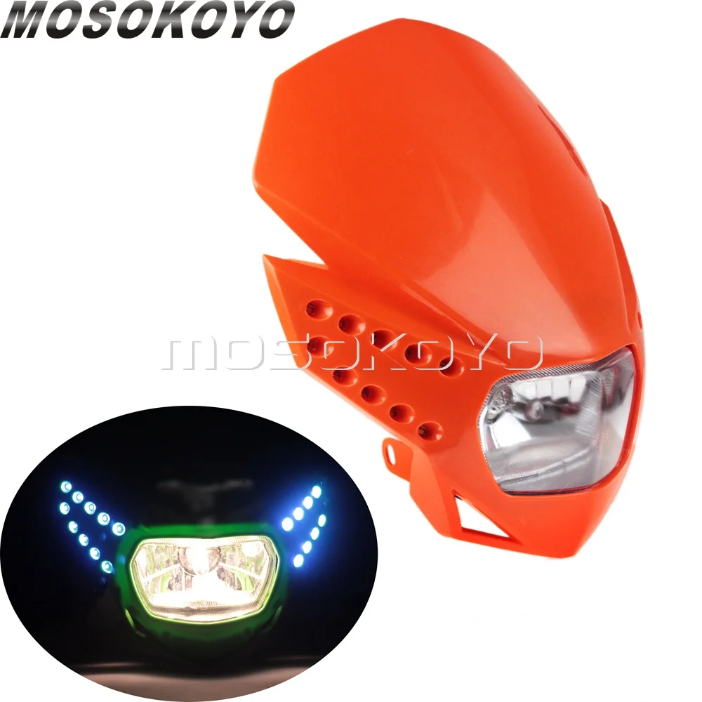 

Dirt Bike Motocross Headlight w/ LED Turn signal Light For Yamaha KTM EXC MXC 525 450 85 Enduro SXC 530 XT660 WR250 WR125 XT125
