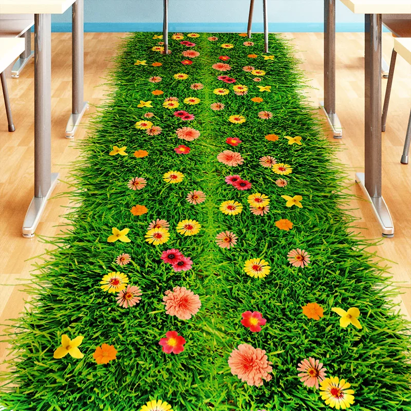 

[shijuekongjian] Green Lawn Floor Sticker Vinyl DIY Grass Home Decor Sticker for House Kids Rooms Baby Bedroom Decoration