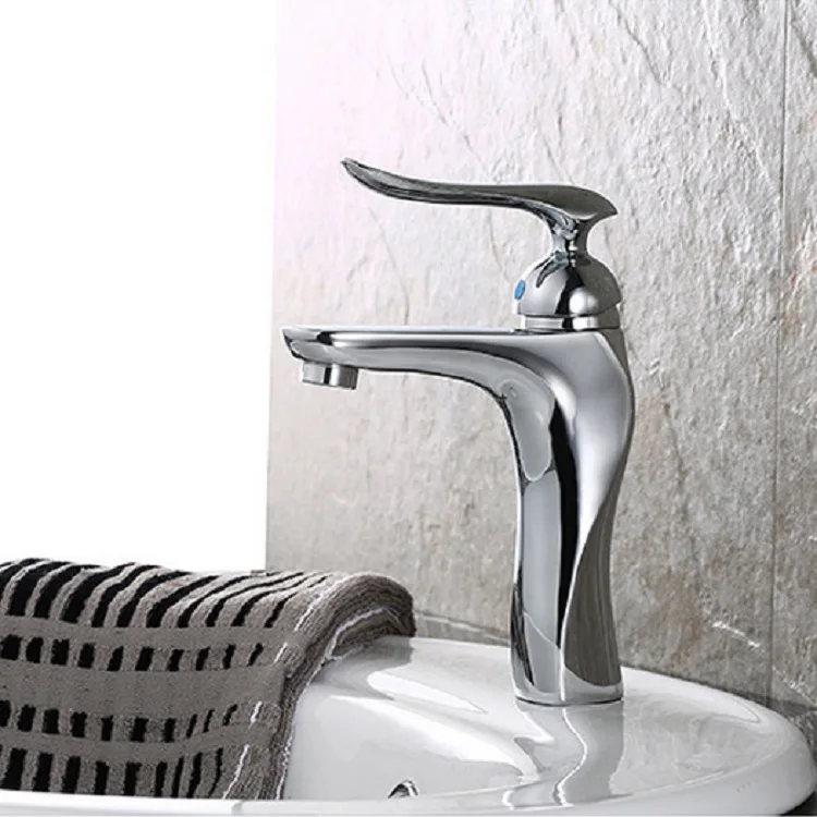 

Deck Mounted Bathroom Hot and Cold Mixer Tap Single Lever Copper Basin Mixer Faucets for sale Dona2130