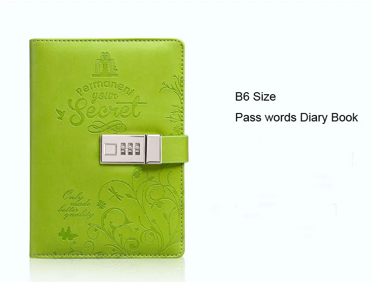 Vintage B6 PU Secret Diary Notebook Journal Notepad With Code Lock Souvenir Gift