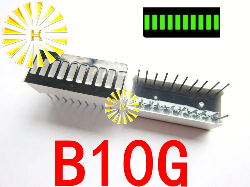 5PCSx 10 сегментный зеленый красный желтый светодиодный модуль 10*25 мм цифровой дисплей трубки B10G B10R B10BY