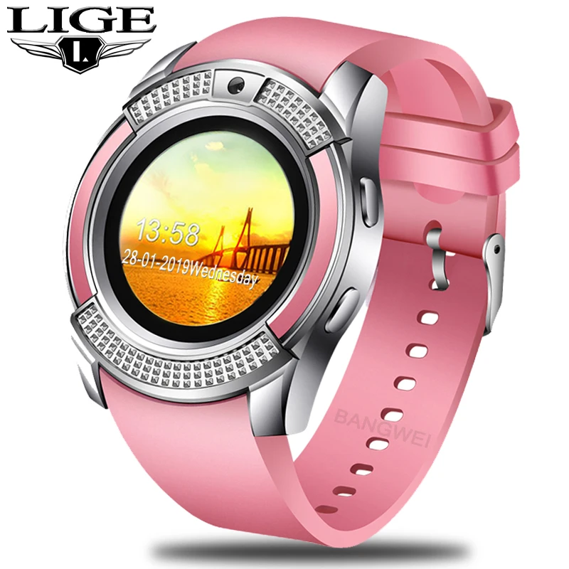 

LIGE New Bluetooth Smart Watch Men Fashion Sports Clock Fitness Watch Information Reminder Support SIM Card For Android Phone