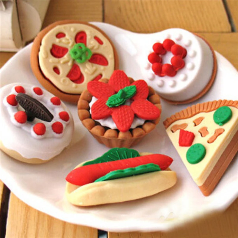 4 шт./партия случайный милый резиновый Торт Мороженое кремовое печенье в форме творческий для детей Кухонные игрушки Классические игрушки