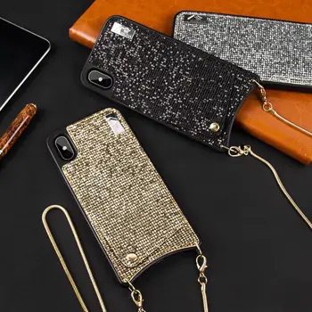 

DanYee 5PCS Girls Love Bling Luxury Rhinestone Chain Soft TPU Phone Case for iPhone X XS MAX XR Wallet Card Cover Back