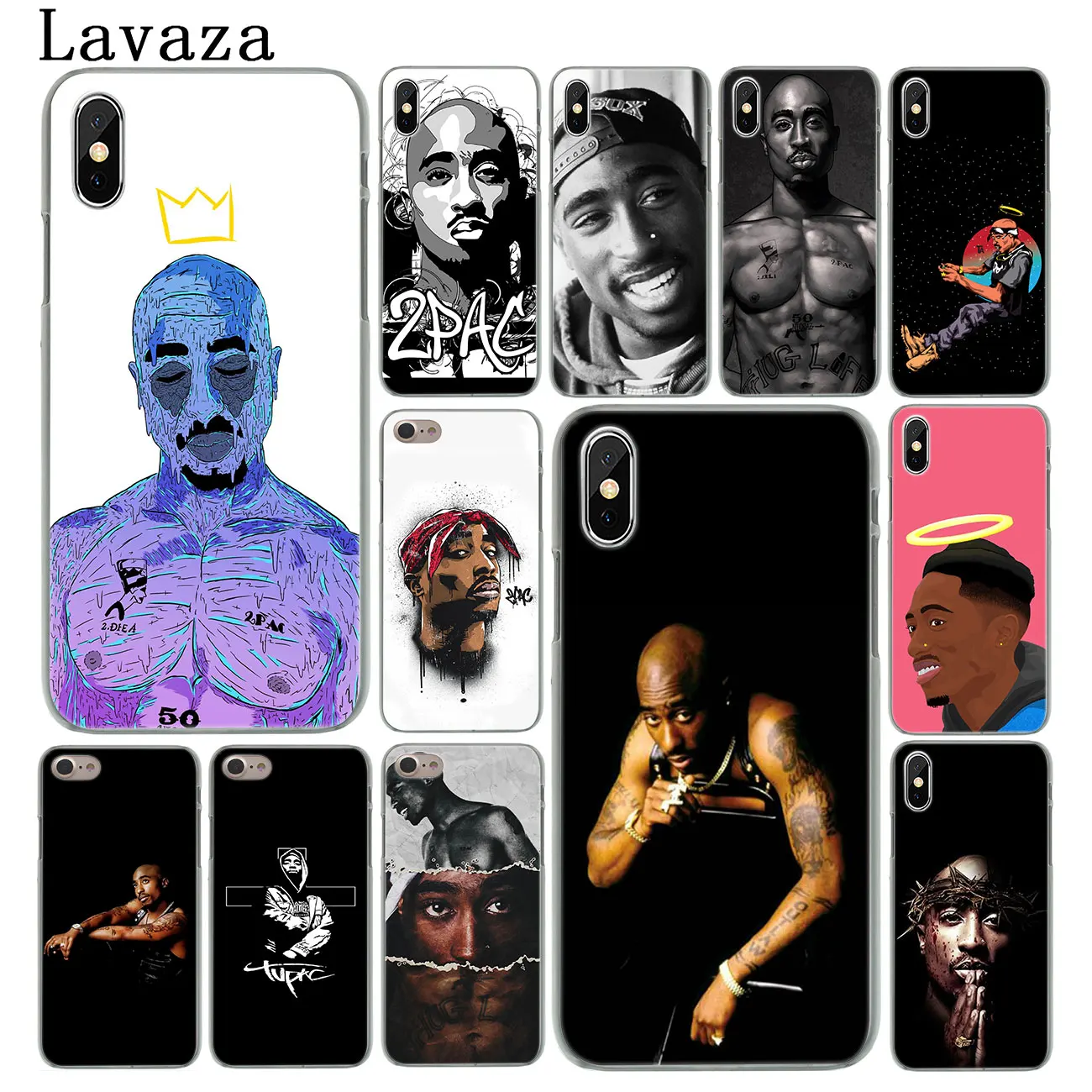 Твердый чехол для телефона Lavaza singer 2pac tupac Crown 2 pac Rap iPhone XR X XS 11 Pro Max 10 7 8 6S 5 5S SE 4S 4 |