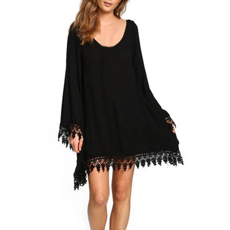

2019 Summer dress women plus size bust 122cm 4XL 5XL 6XL Loose dress women black color