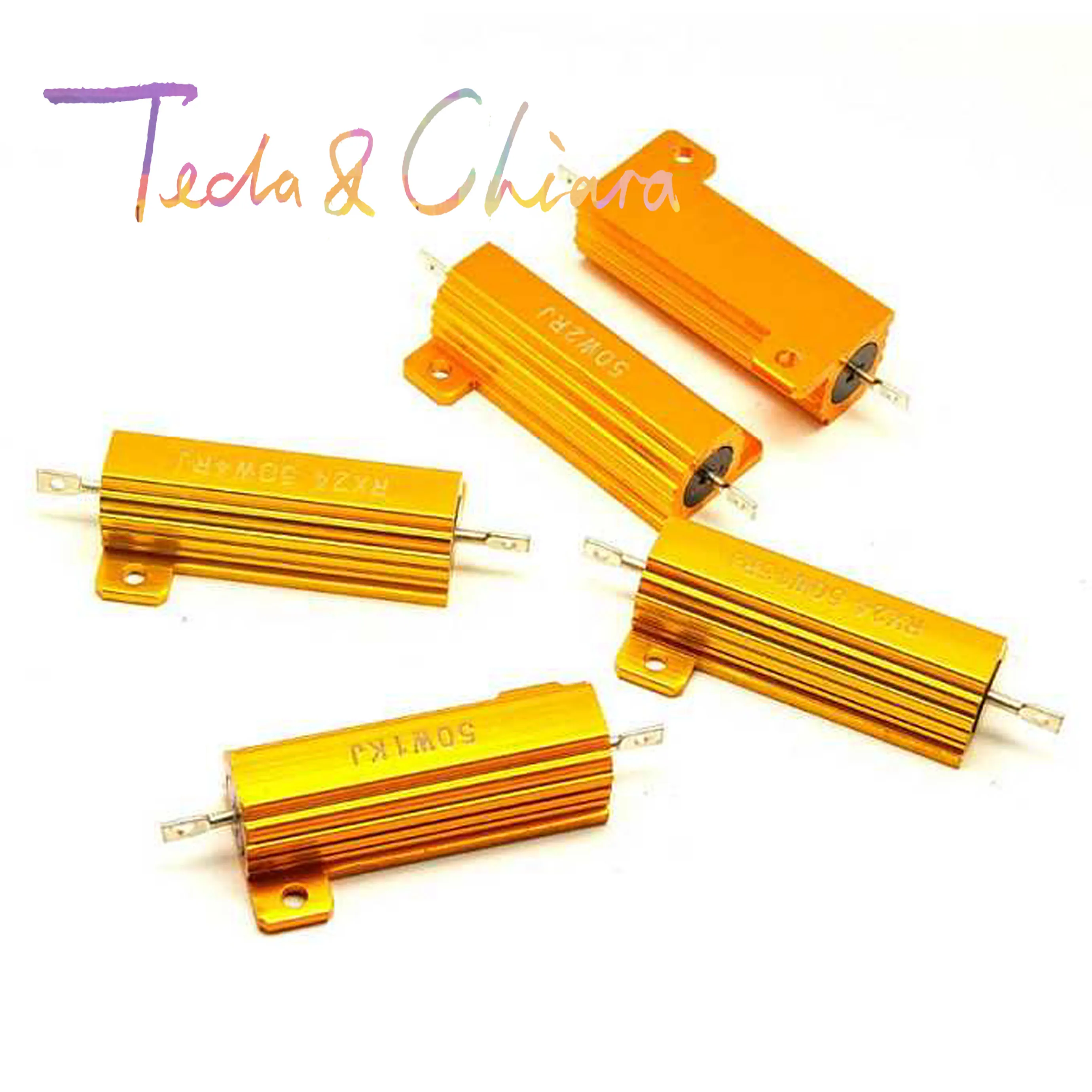 5Pcs 3R 3ohm 3 4 7R 4 7ohm 4 7 R Ohm 50W Aluminum Power Metal Shell