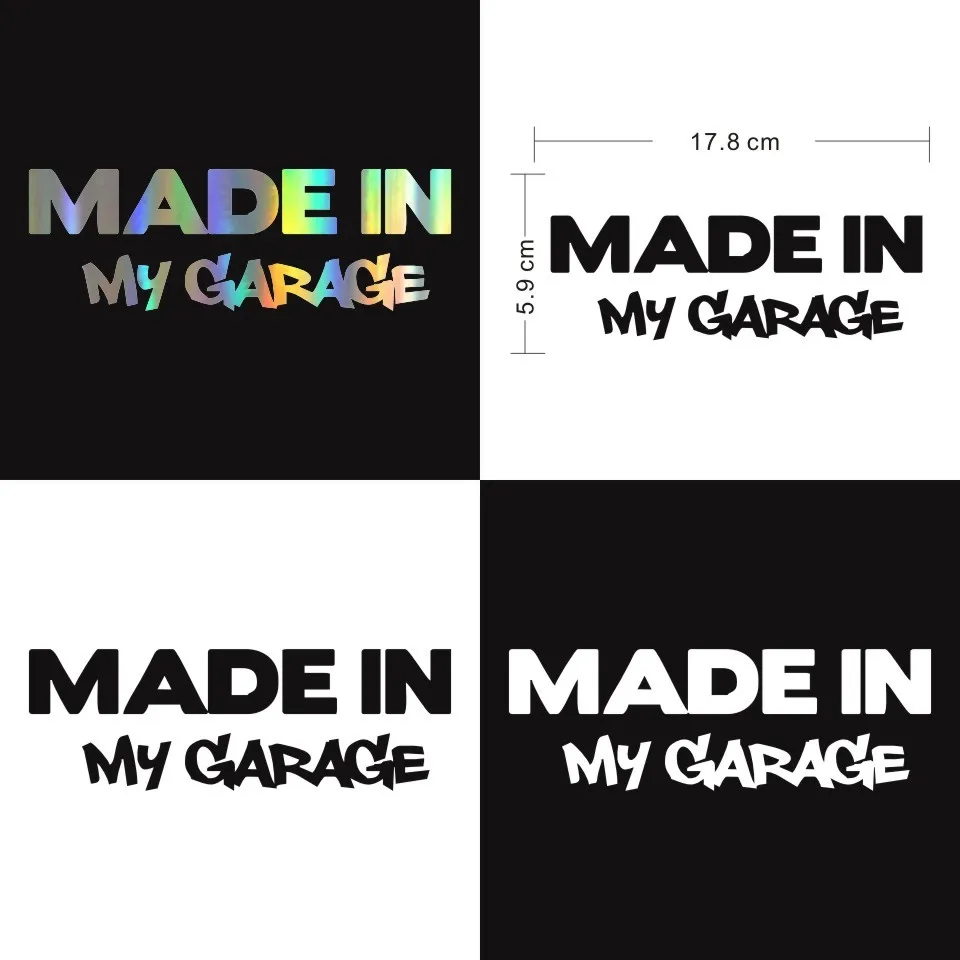 Cunymagos MADE IN MY GARAGE Funny Car Styling Car Stickers Decal Car Styling Motorcycle Body Cool Covers Car Styling 17.85 (2)