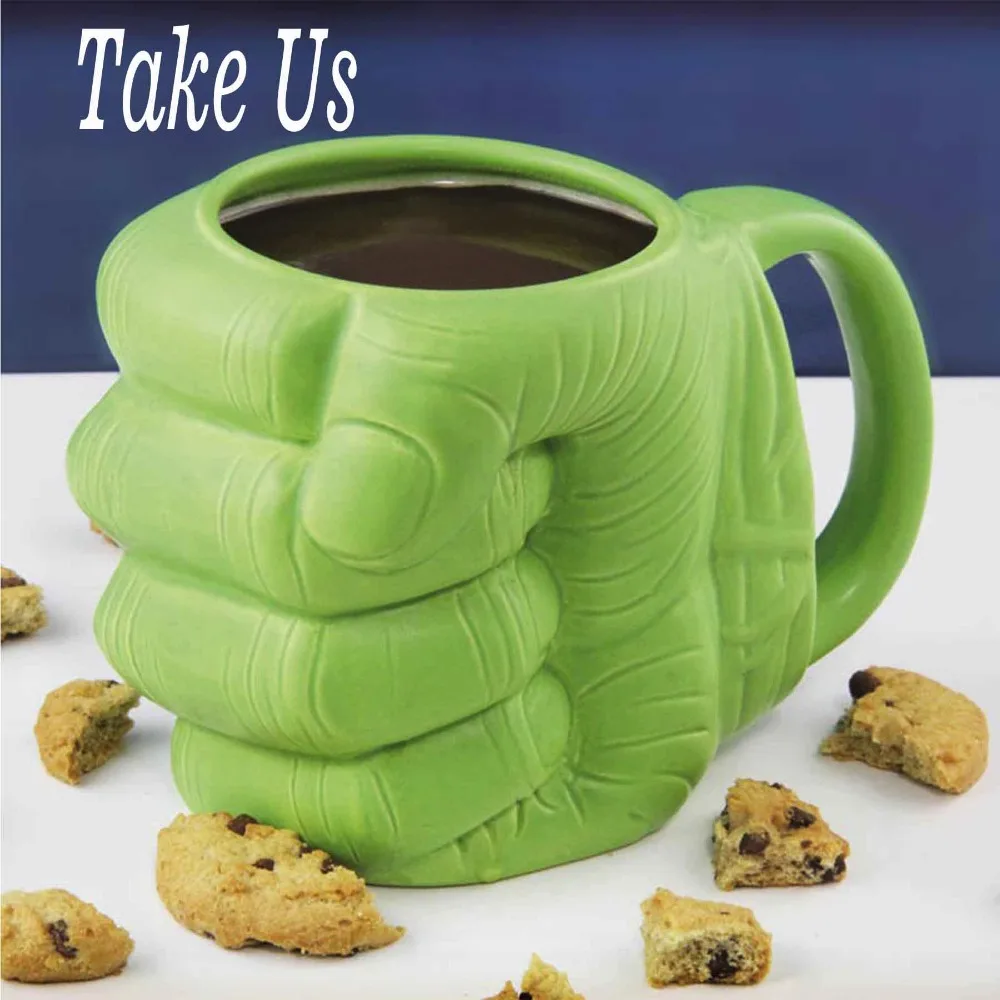 

Personality Green Hulk Fist Ceramic Mug For Coffee Tea Milk Cups Drinking Mug Hot Chrismas Halloween Gift For Man And Boy