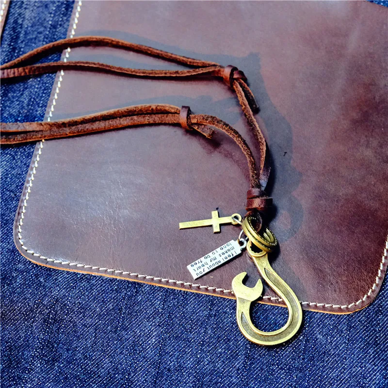 NIUYITID Fashion DIY Pendant Men Women 100% Genuine Leather Jewelry Adjustable Rope Chain Collares Drop Shipping  (1)