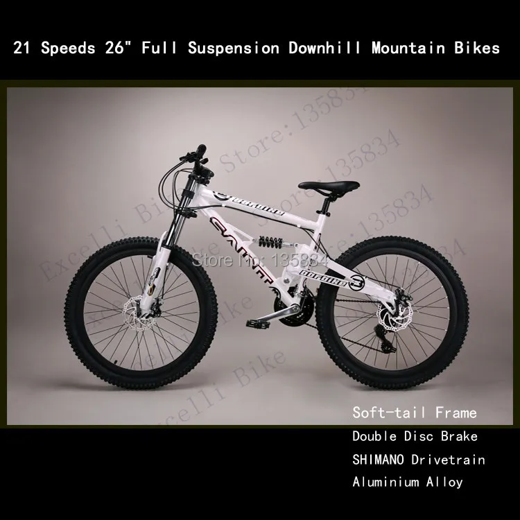 21 Speeds 26" Full Suspension Downhill SMN Drivetrain Double Disc Brake