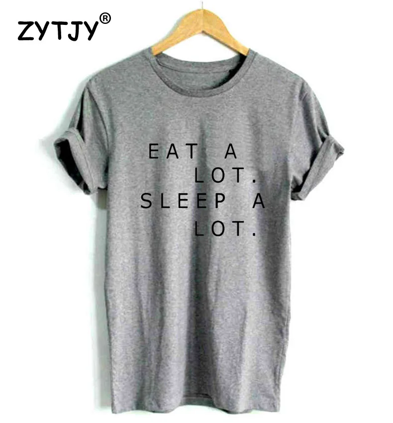 New Women Tshirt Last Clean Eat A Lot Sleep A Lot Letter Cotton Casual Funny Shirt For Lady White Top Tee Hipster Street ZT-57